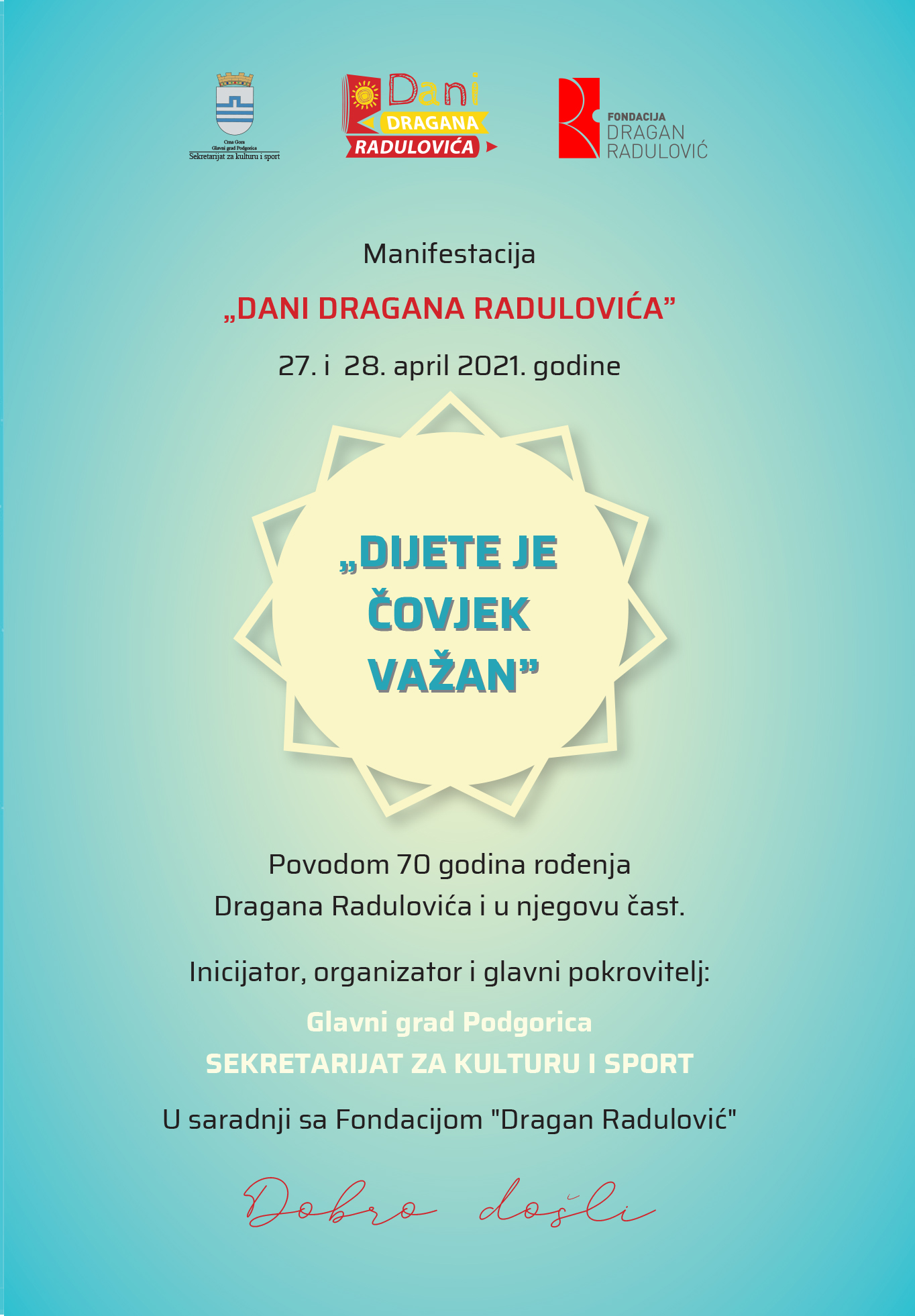 U čast velikog umjetnika u utorak počinje manifestacija "Dani Dragana Radulovića"