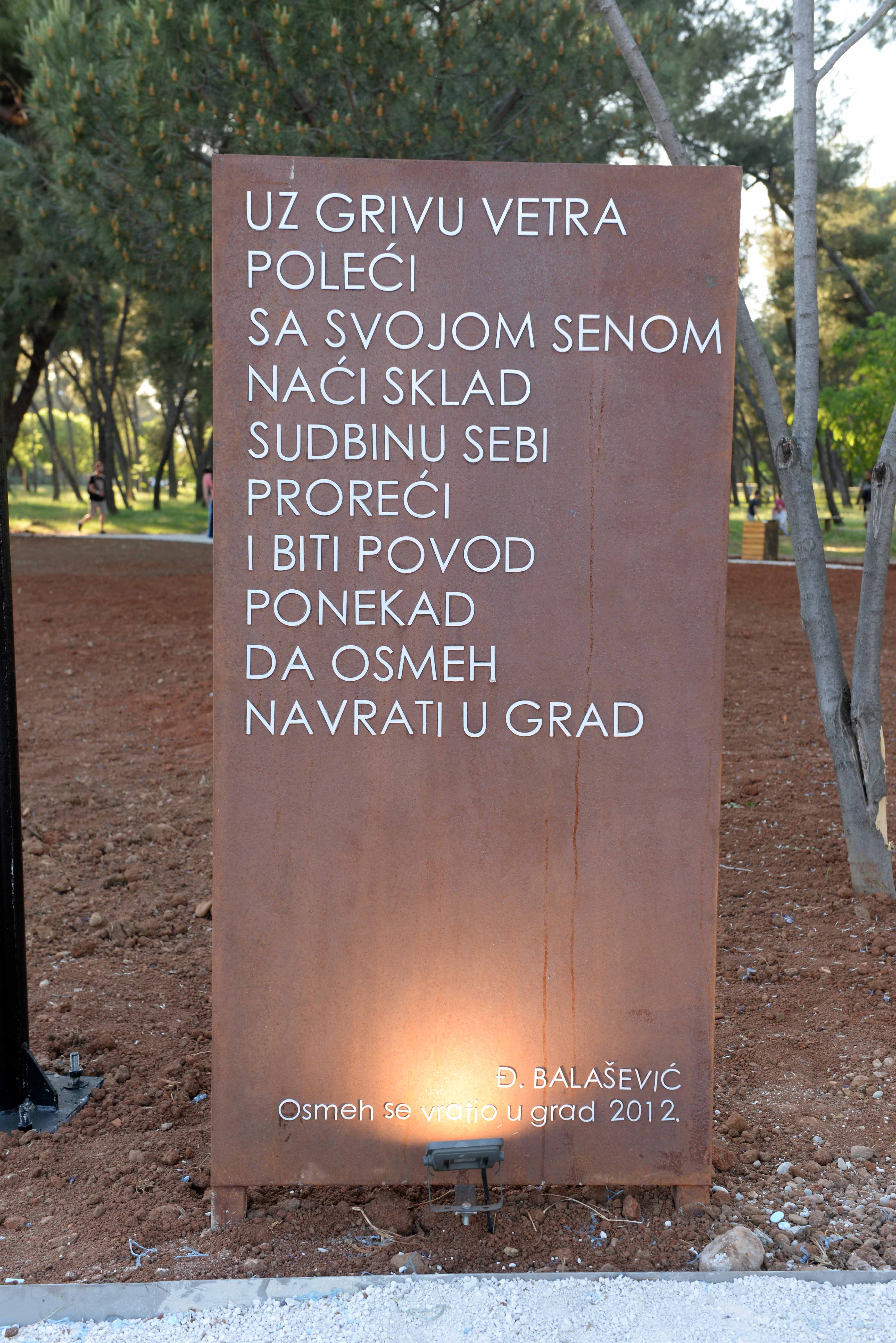 Otvoren park posvećen Đorđu Balaševiću; VUKOVIĆ: Uspomena na panonskog mornara živjeće vječno