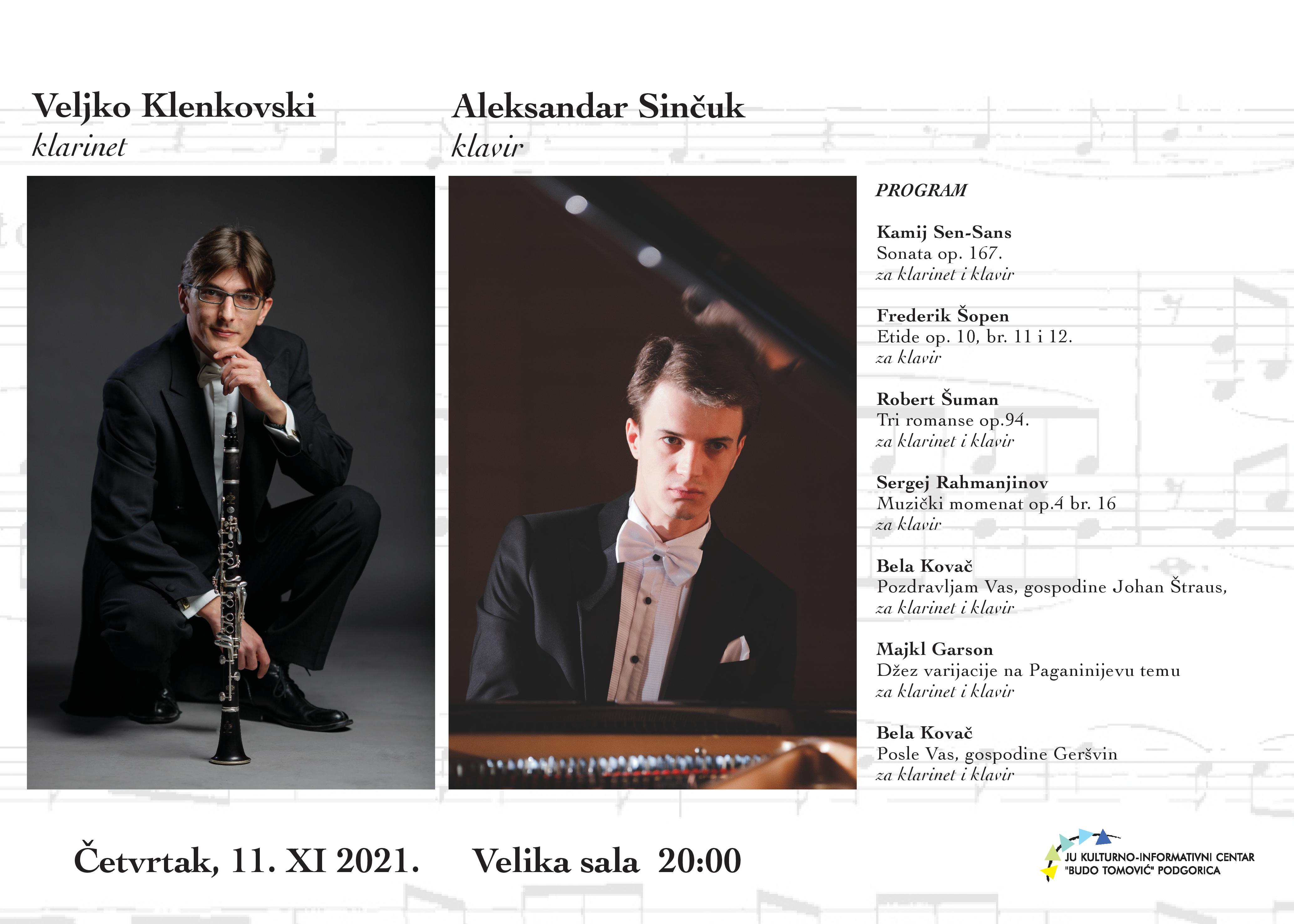 Koncert klarinetiste Veljka Klenkovskog