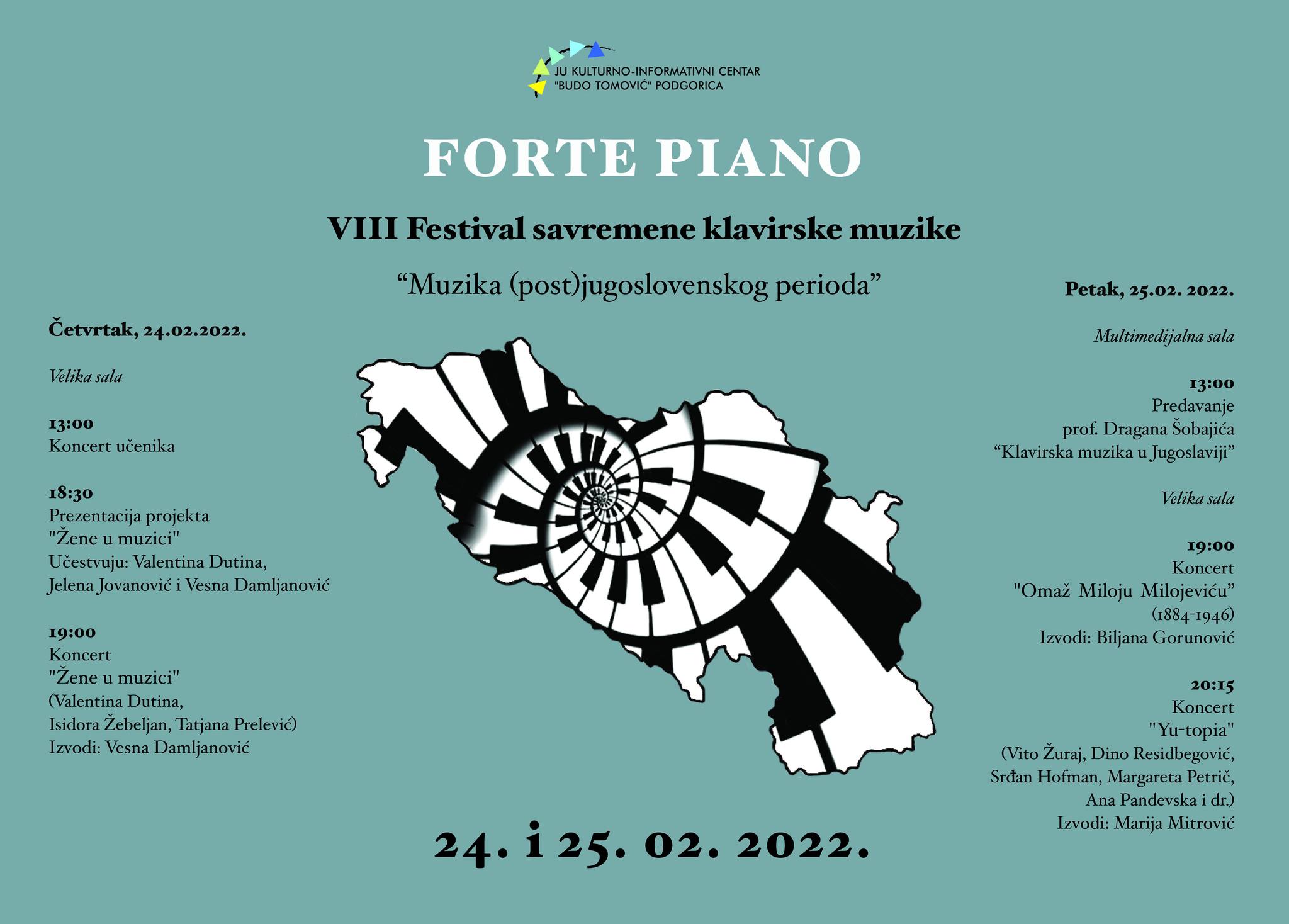 U KIC-u “Budo Tomović” počinje osmi festival savremene klavirske muzike “Forte piano”