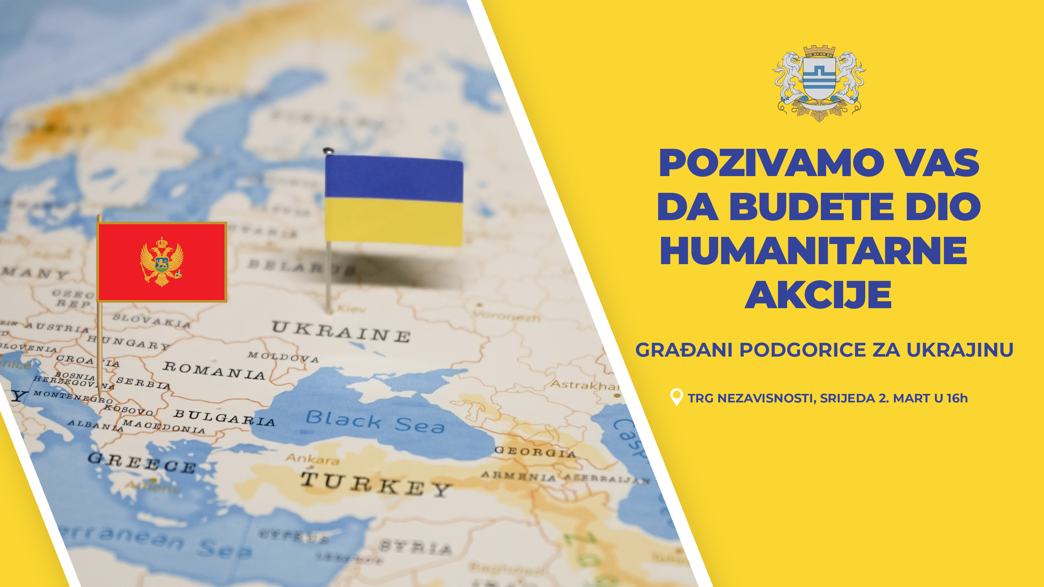 Pokrenuta humanitarna akcija: Građani Podgorice za Ukrajinu
