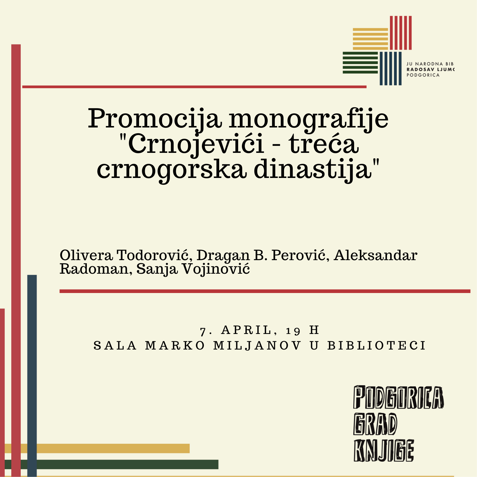 Promocija monografije "Crnojevići – treća crnogorska dinastija"