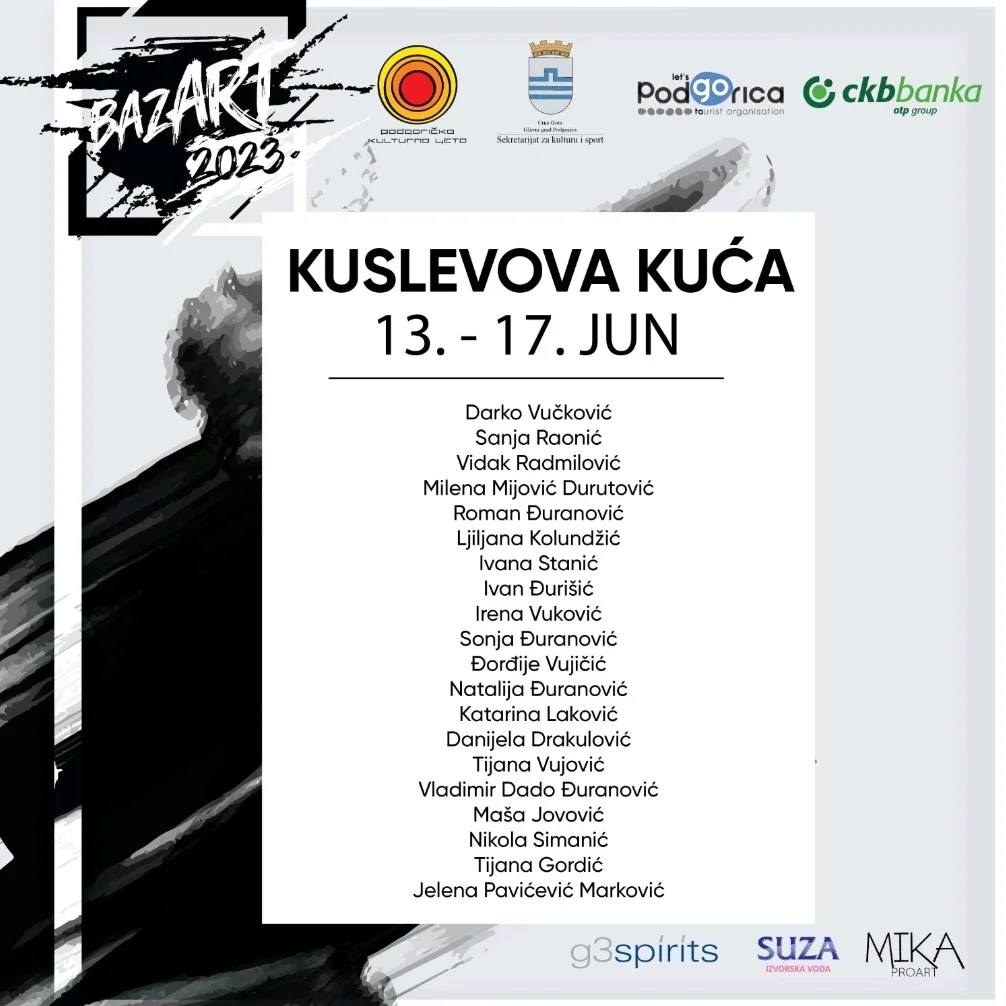 Najmasovnije okupljanje crnogorskih umjetnika: II Bazar Art 2023, počinje 13. juna u Kuslevovoj kući