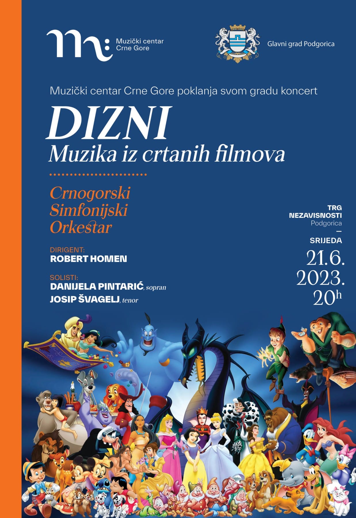 Koncert Crnogorskog simfonijskog orkestra na Trgu nezavisnoti