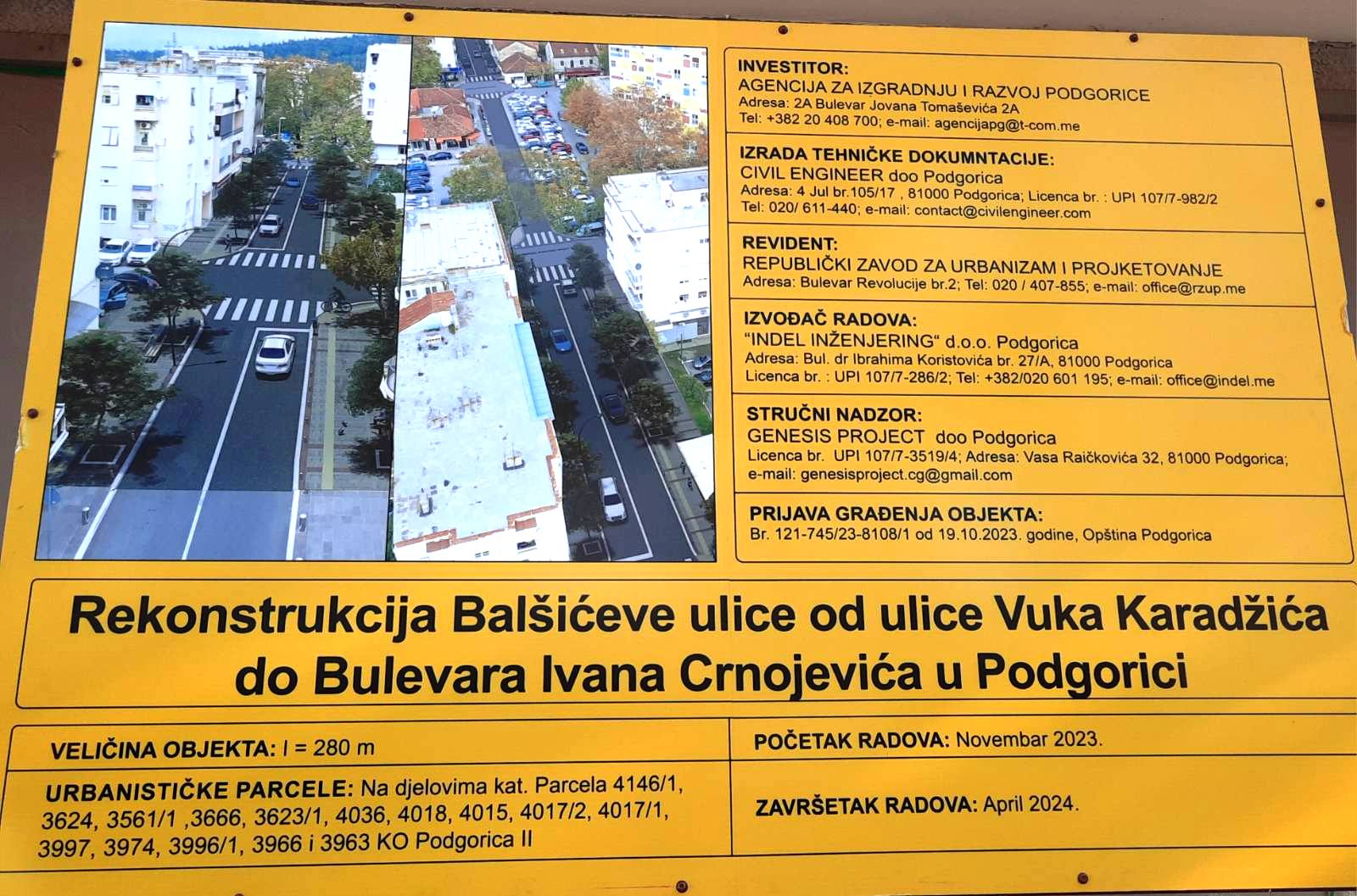 Počeli radovi na rekonstrukciji Balšićeve ulice