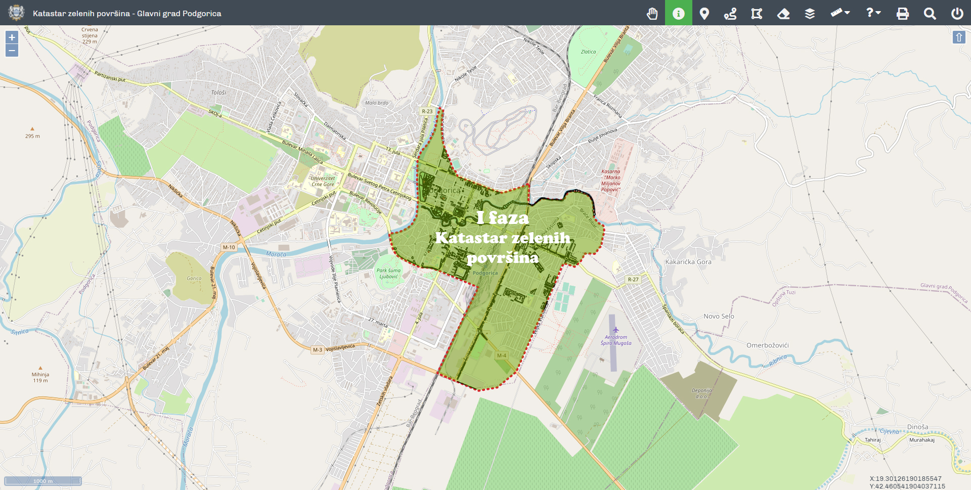 Završena izrada prve faze Katastra zelenih površina u Podgorici